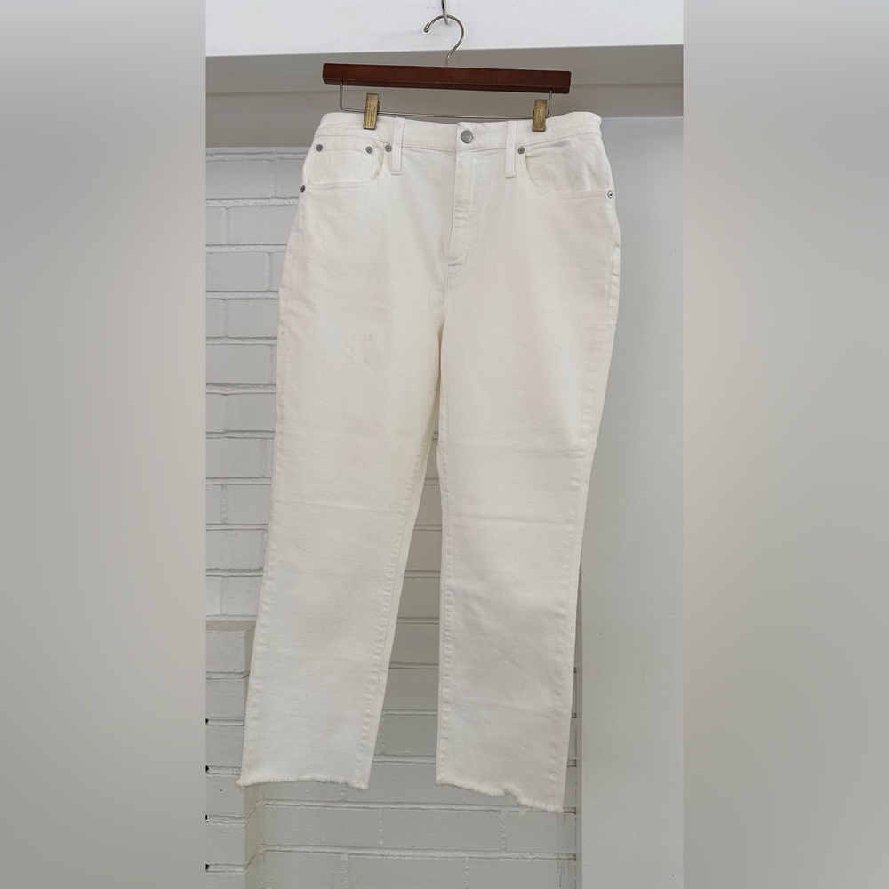 NWT! Madewell high rise slim crop boyjean Women's White Jeans size 30